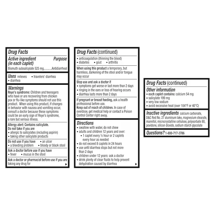 Pepto Bismol Diarrhea Caplets, Fast Anti Diarrhea Relief, over-the-Counter Medicine, 12 Caplets Vitamins Depots