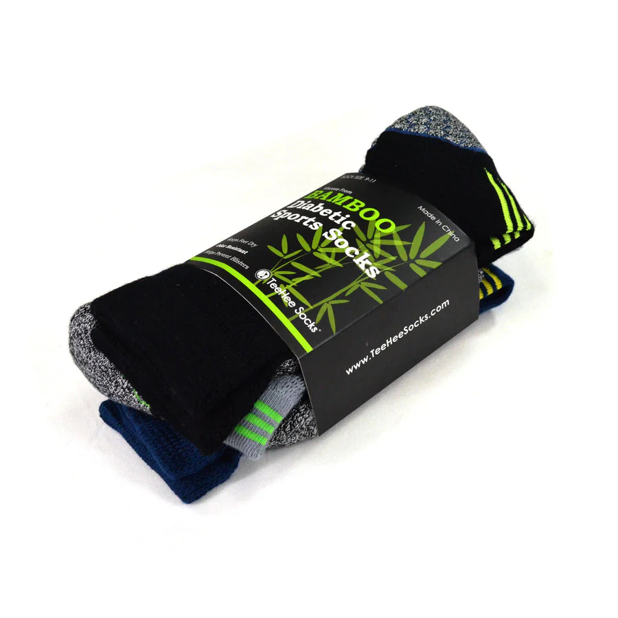 TeeHee Viscose from Bamboo Cushion Crew Diabetic Socks for Women and Men Multipack