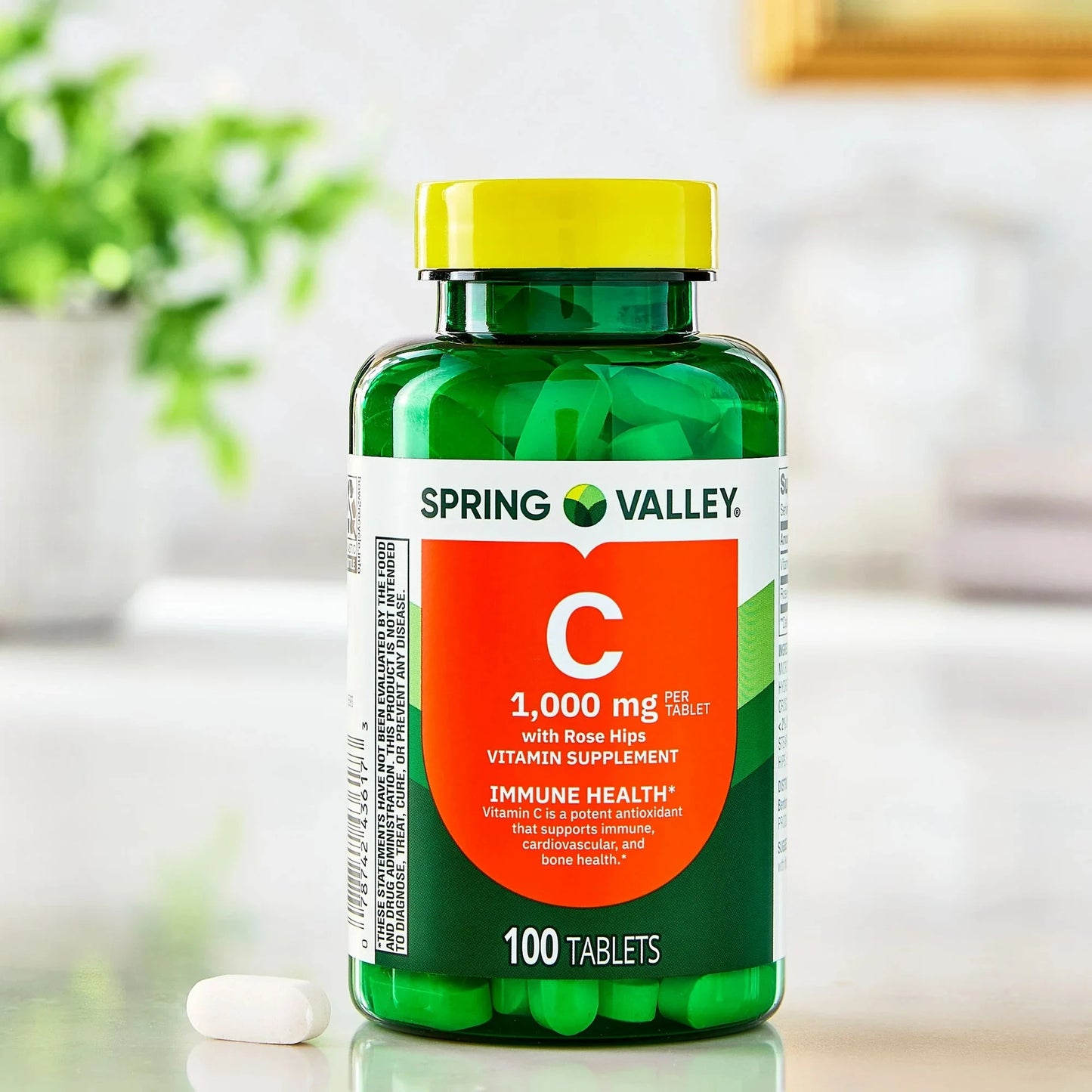 Spring Valley Vitamin C 1000mg with Rose hips 100 Tablets Spring Valley