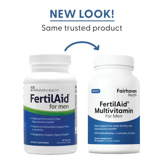 Fairhaven Health FertilAid for Men - Male Fertility Supplement, Prenatal for Him - Optimal Count, Motility and Morphology - Vitamin and Mineral Blend for Men’s Reproductive Health 90ct Fairhaven Health