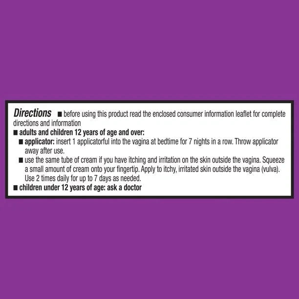 Equate Miconazole 7-Day Vaginal Cream with Disposable Applicators, 1.59 oz Equate