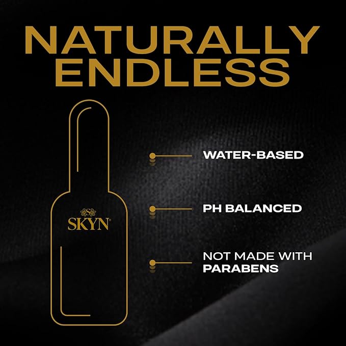 SKYN Naturally Endless Water-Based Long Lasting Lube for Men, Women and Couples, Safe with Latex and Non-Latex Condoms and Toys, 2.7 oz