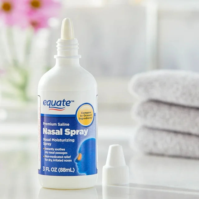 Equate Nasal Spray Premium Saline Liquid Mist for nasal Congestion - 3 fl oz
