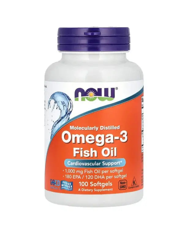 NOW Foods, Omega-3 Fish Oil, 1,000 mg, 180 EPA - 120 DHA, 100 Softgels