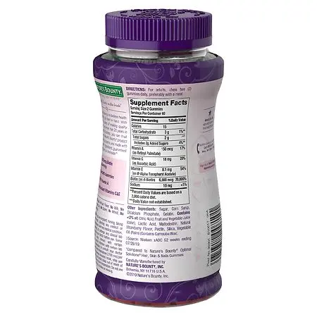 Nature's Bounty Optimal Solutions Advanced Hair, Skin & Nails Gummies, Strawberry, 80 ct Nature's Bounty