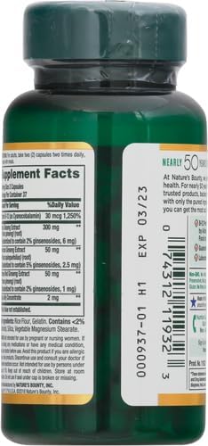 Nature's Bounty Ginseng Complex Capsules Supports Vitality & Immune Function, 75 Capsules