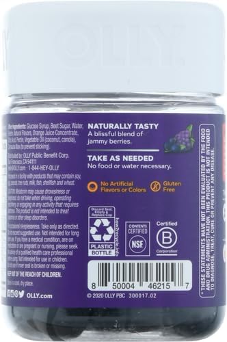 OLLY Sleep Immunity Melatonin Gummy - Immune and Sleep Support, Berry - 36 count