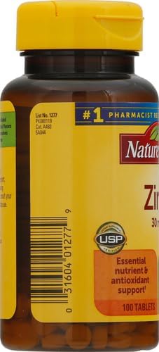 Nature Made Zinc 30 mg, 100 Tablets