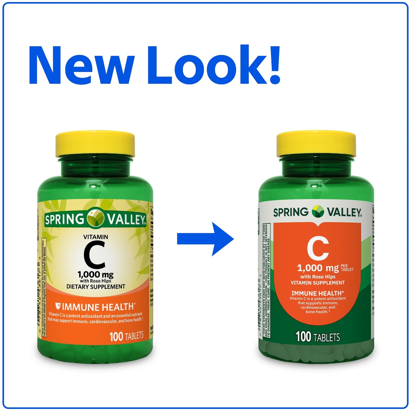 Spring Valley Vitamin C 1000mg with Rose hips 100 Tablets