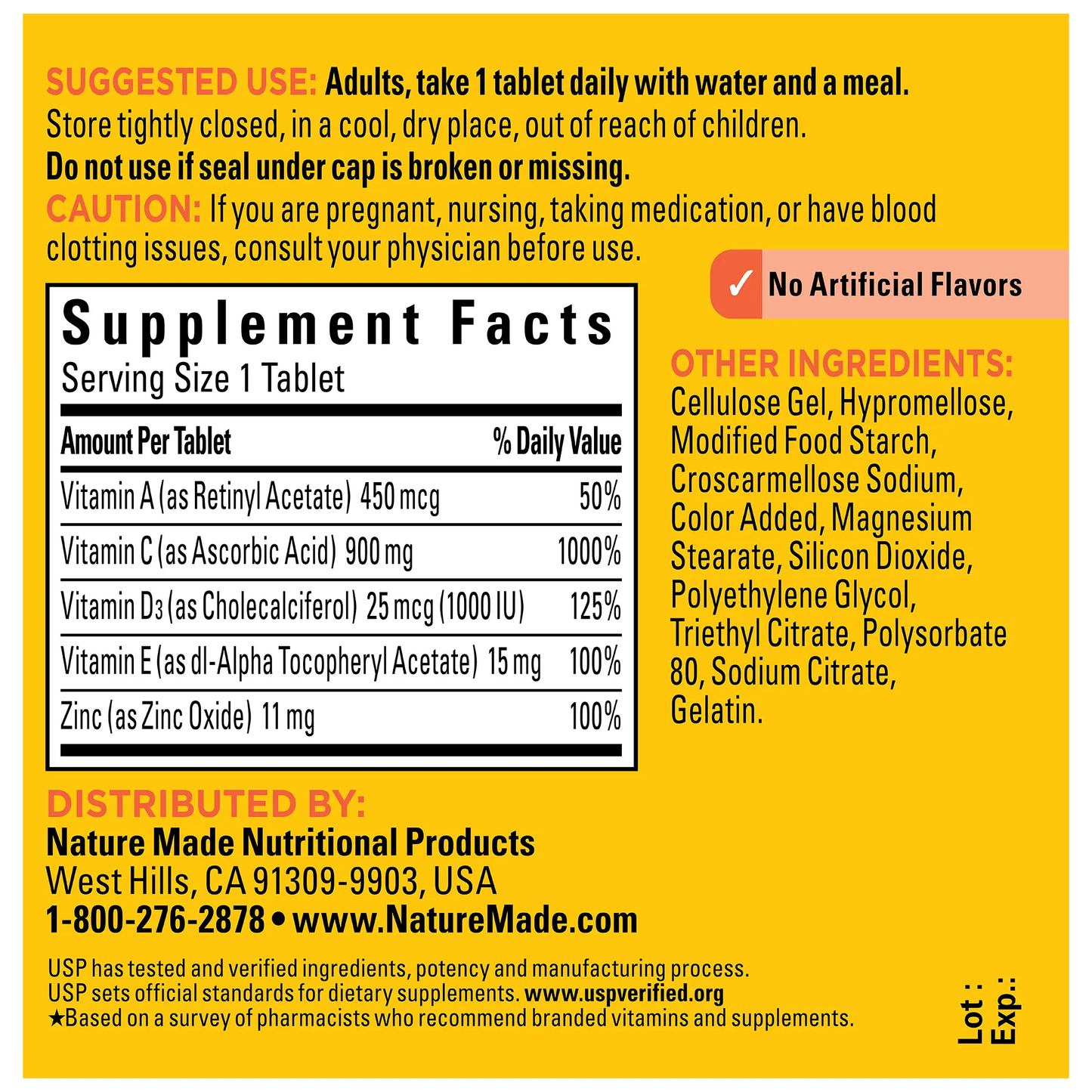 Nature Made Super C with Vitamin D3 and Zinc Tablets, Dietary Supplement, 70 Count Nature Made