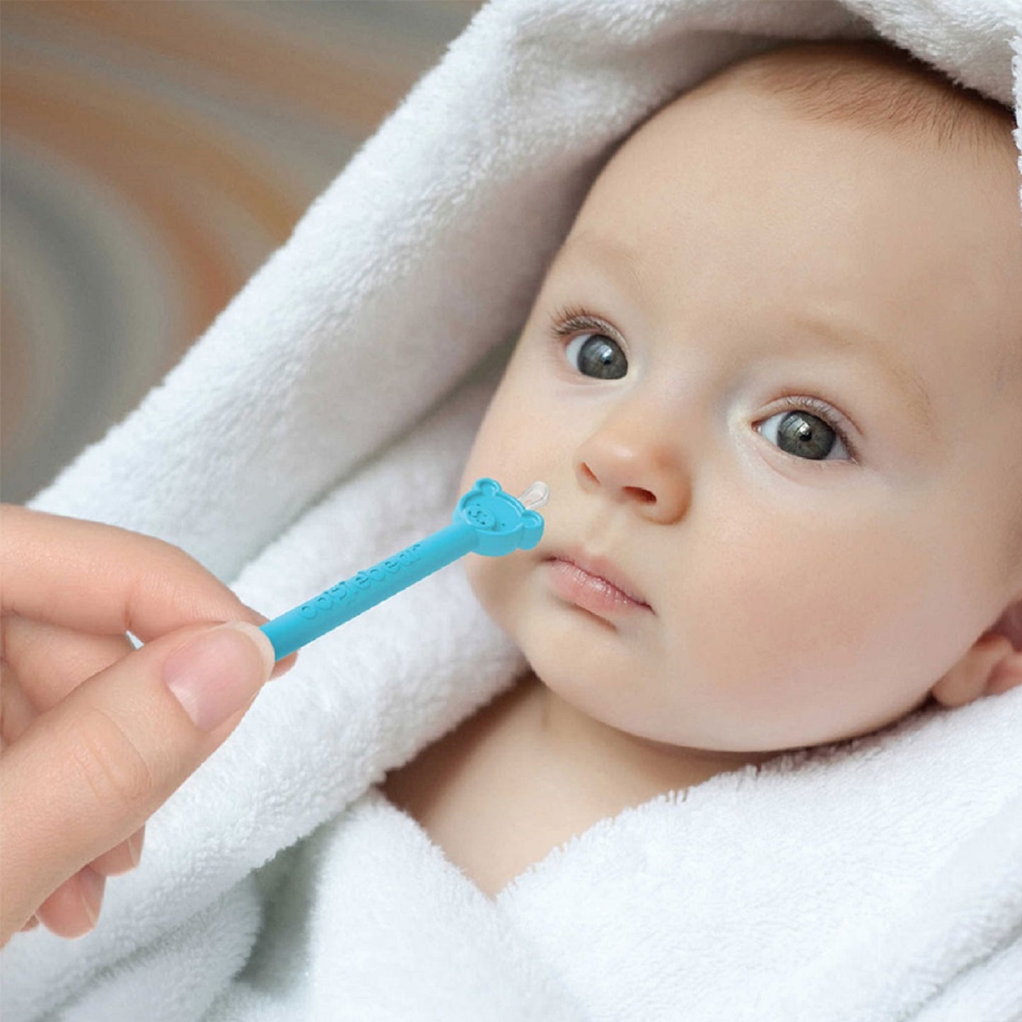 oogiebear: Baby Nose Cleaner & Ear Wax Removal Tool - Safe Booger & Earwax Removal for Newborns, Infants, Toddlers - Dual-Ended - Essential Baby Stuff, Diaper Bag Must-Have, 2 Pack Blue with CASE