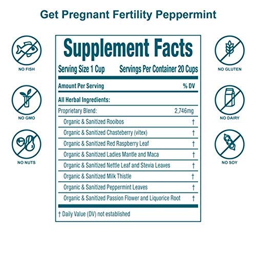 Fertility Tea with Organic Chasteberry And Red Raspberry Leaf to Help With ConcepFertility Tea with Organic Chasteberry And Red Raspberry Leaf to Help With Conception, Ovulation and Regular Menstrual Cycles, 40 Cups