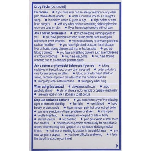 Aleve PM Relief and Nighttime Sleep Aid, Naproxen Sodium Caplets, 20 Count