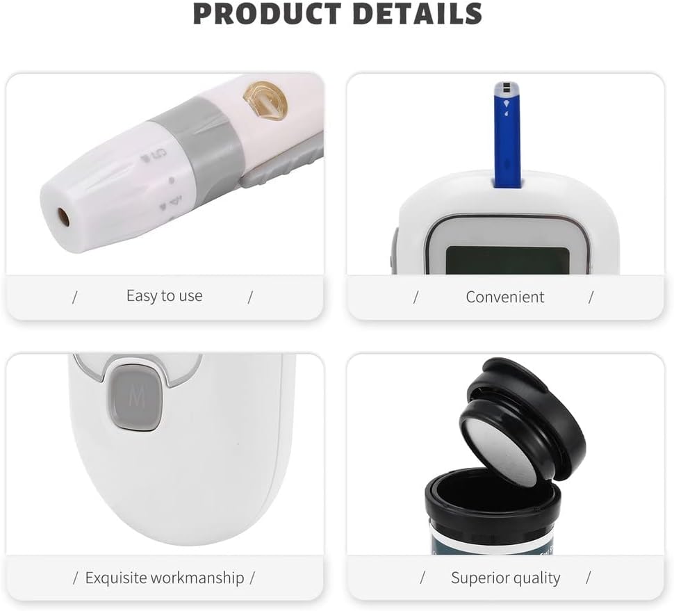 COLEBY Blood Glucose Monitor Kit G-666B, Blood Sugar Test Kit with Lancing Device, 100 Test Strips and 100 Lancets, Smart Diabetes Testing Kit, Portable Diabetic Glucometer, Glucose Meter for Home Use