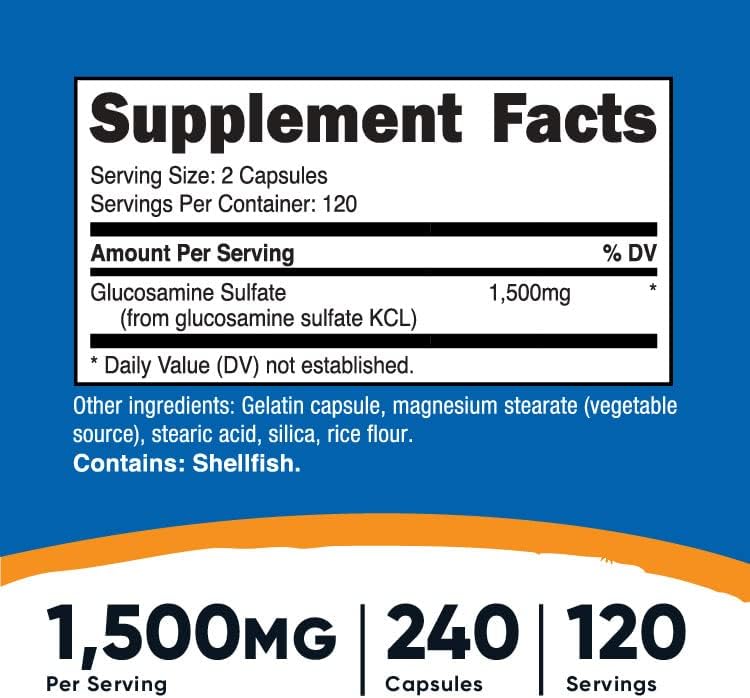 Nutricost Glucosamine Sulfate 750mg, 240 Capsules