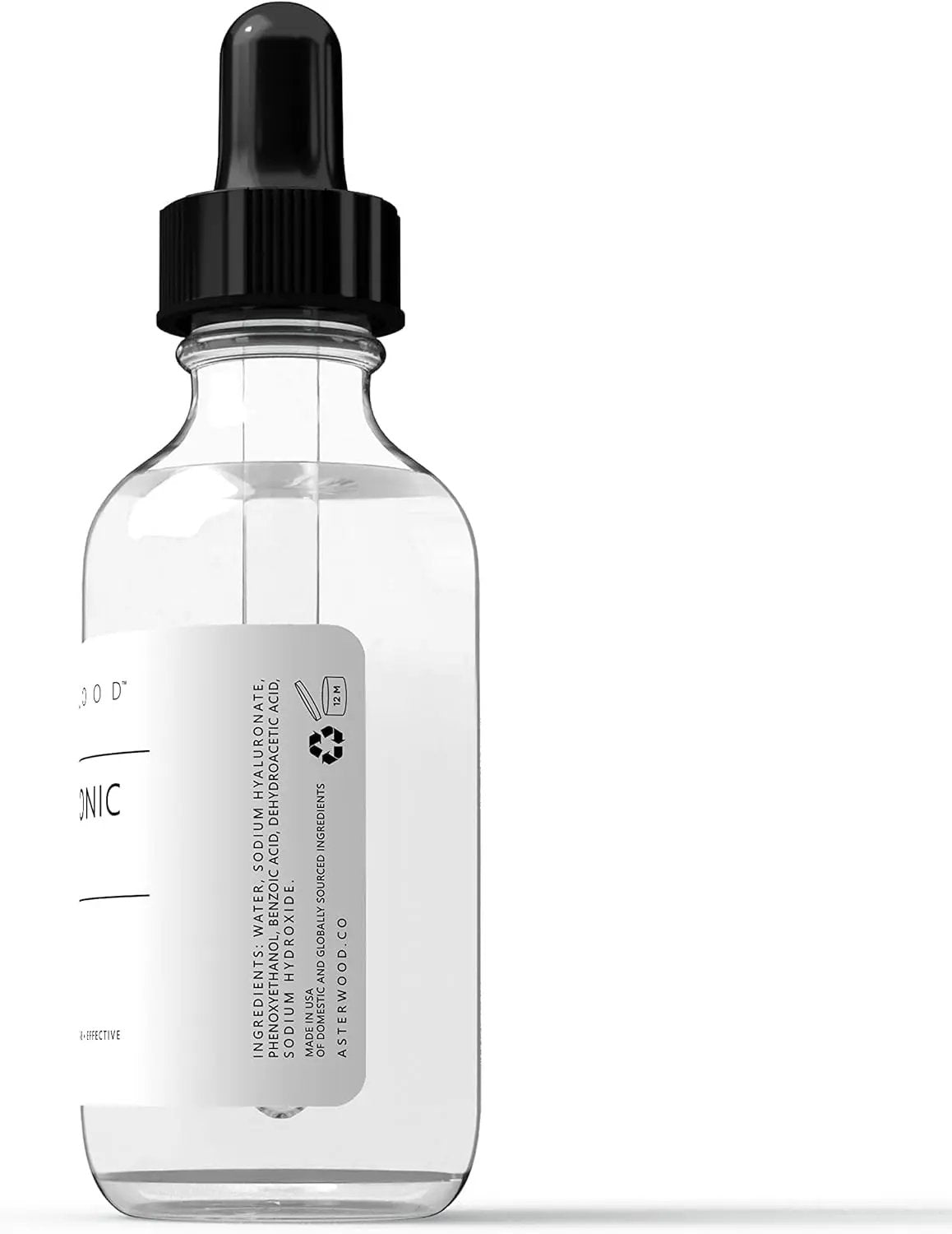 Pure Hyaluronic Acid Serum for Face; Plumping Anti-Aging Face Serum, Hydrating Facial Skin Care Product, Fragrance Free, Pairs Well with Vitamin C Serum & Retinol Serum, 29ml/1 oz Asterwood