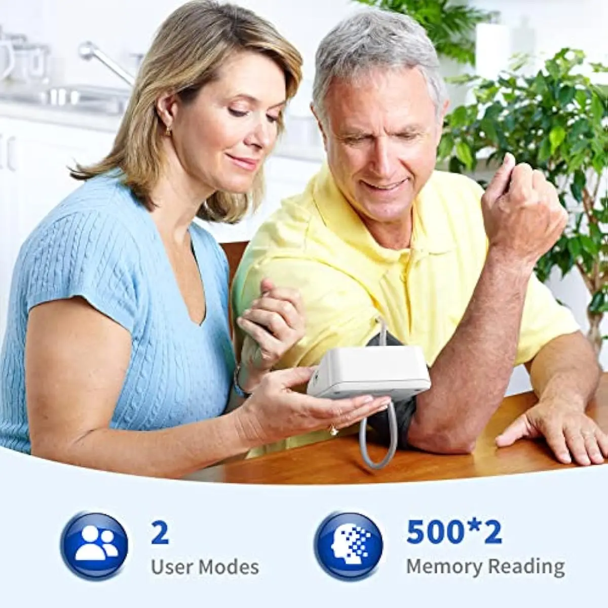 Afloia Blood Pressure Monitor Upper Arm Automatic BP Machine 2X 500 Accurate Memory Reading Digital Irregular Heartbeat & Hypertension Detector with Vitamins Depots