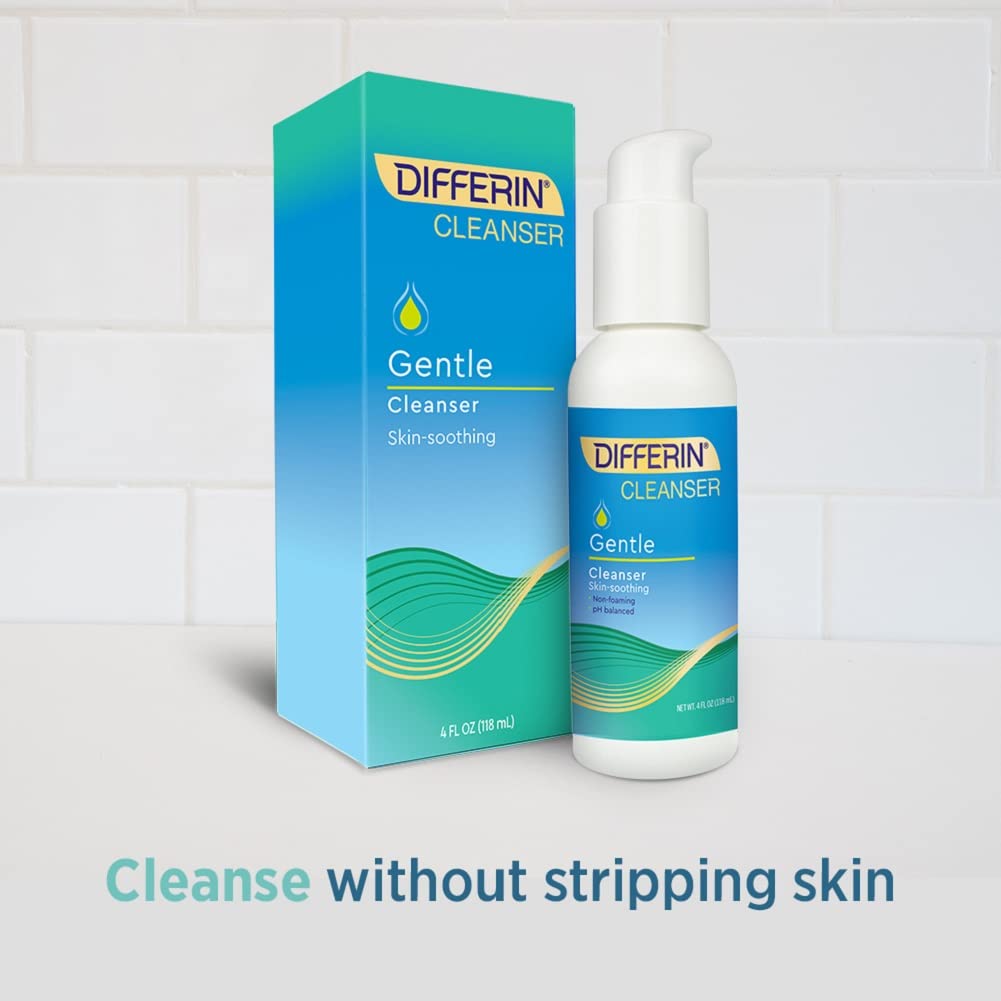 Differin Acne Skin Care Set, Differin Gel 3 Step Regimen, Acne Treatment, Sunscreen SPF 30 for Face, Facial Cleanser, for Acne Prone Sensitive Skin