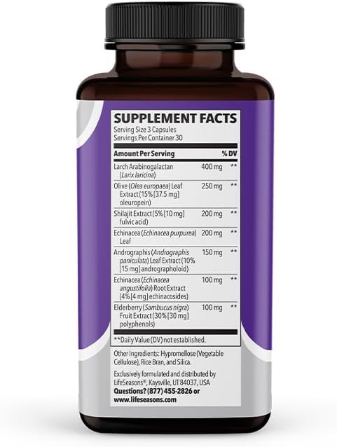 LifeSeasons Immuni-T - Immune Support - Vitamin Supplement for Cold & Flu Relief - Natural Immunity System Booster - 90 Capsules