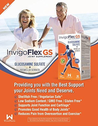 InvigoFlex GS Glucosamine Sulfate + Boswella Serrata Joint Supplement, 60 Caplets
