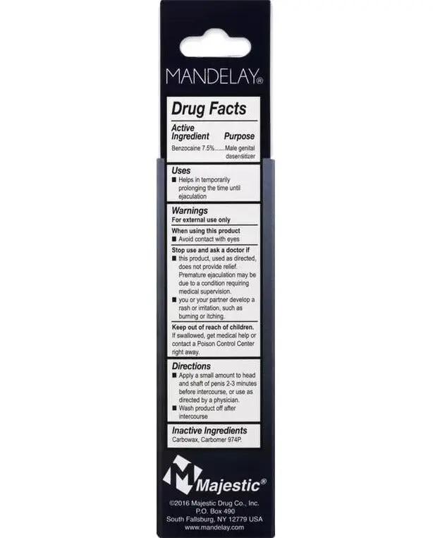 Mandelay Male Genital Desensitizer 1 oz Vitamins Depots