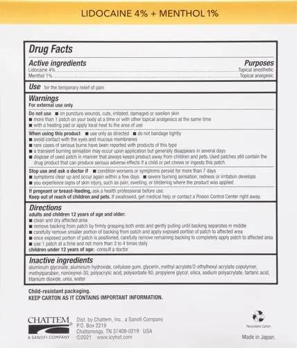Max Strength Lidocaine Pain Relief Patch (5 Count) Penetrates for Fast, Targeted Relief Icy Hot