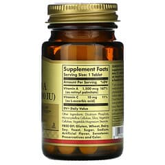 SOLGAR Dry Vitamin A 1500 mcg (5000 IU), 100 Tablets - Supports Healthy Eyes, Skin & Immune System - Non-GMO, Vegan, Gluten Free, Dairy Free, Kosher - 100 Servings