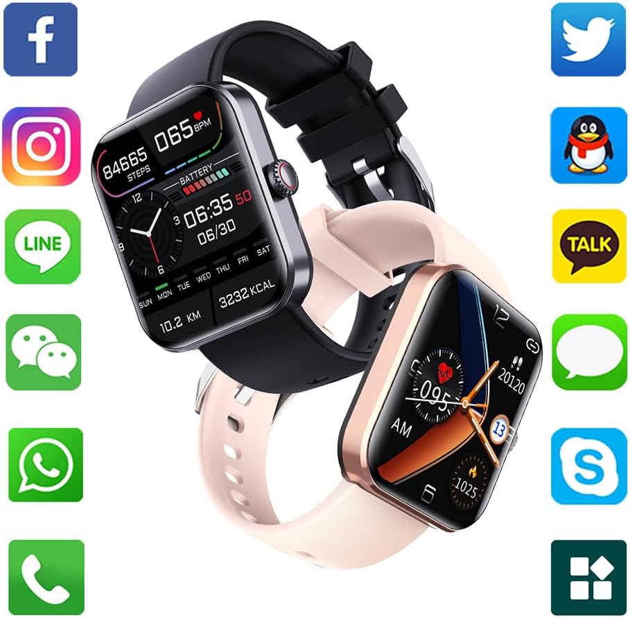 Geekran Smartwatch, Upgrade Non-invasive Blood Glucose Test Smart Watch, Blood Sugar Monitoring Smartwatch Fitness Watch with Blood Pressure Blood Oxygen Tracking Bluetooth Watch (Black - B)