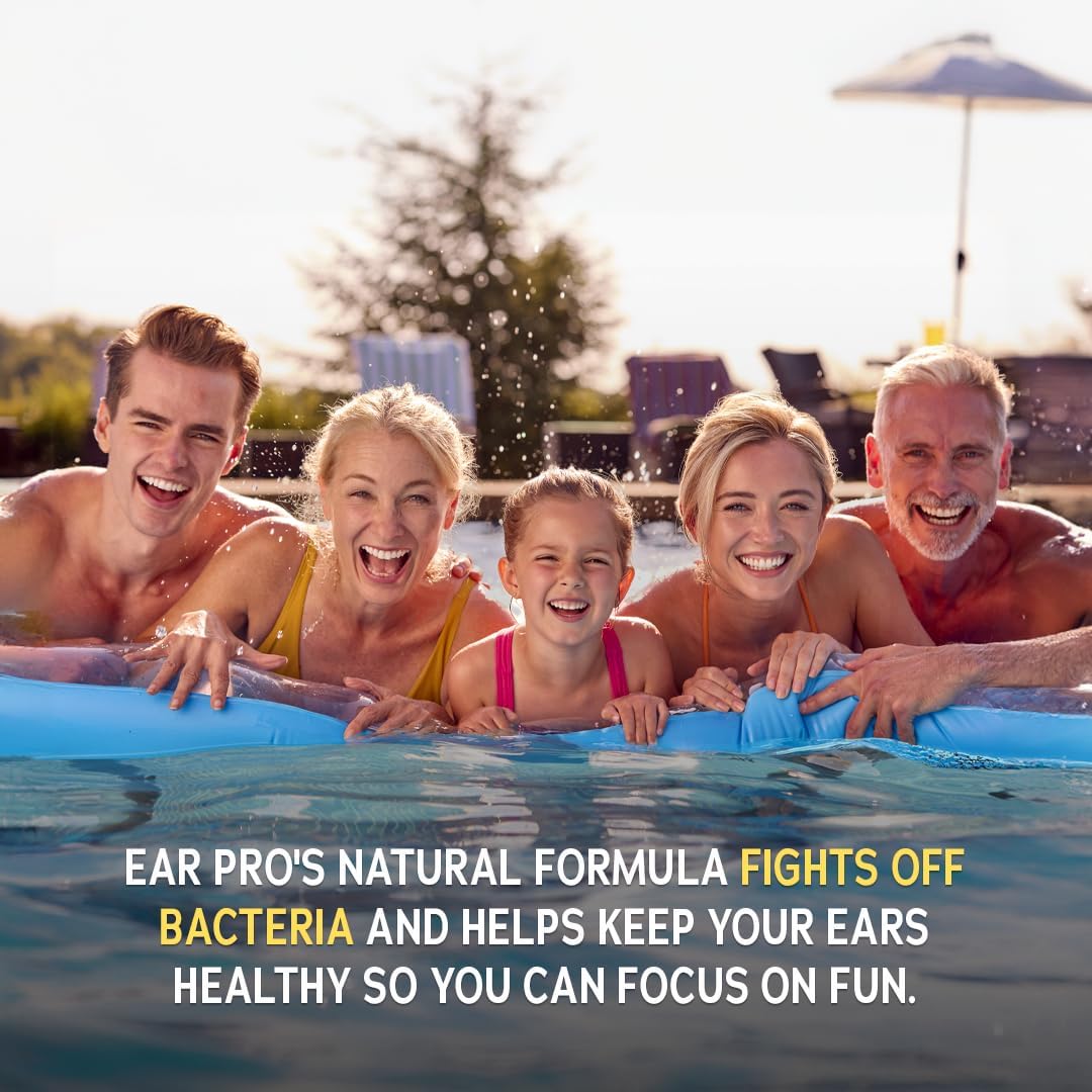 Ear Pro All Natural Swimmer Ear Spray for Kids and Adults - Safe and Easy to Use Ear Protection Spray Helps Prevent Trapped Water, Water Related Ear Problems, and Protect Hearing. 1 Pack - 200 Uses