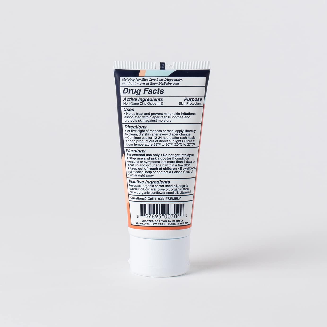 Esembly Rash Relief Cream, Soothes and Heals Diaper Rash, Natural Aid for Baby Bottom Discomfort, 3oz