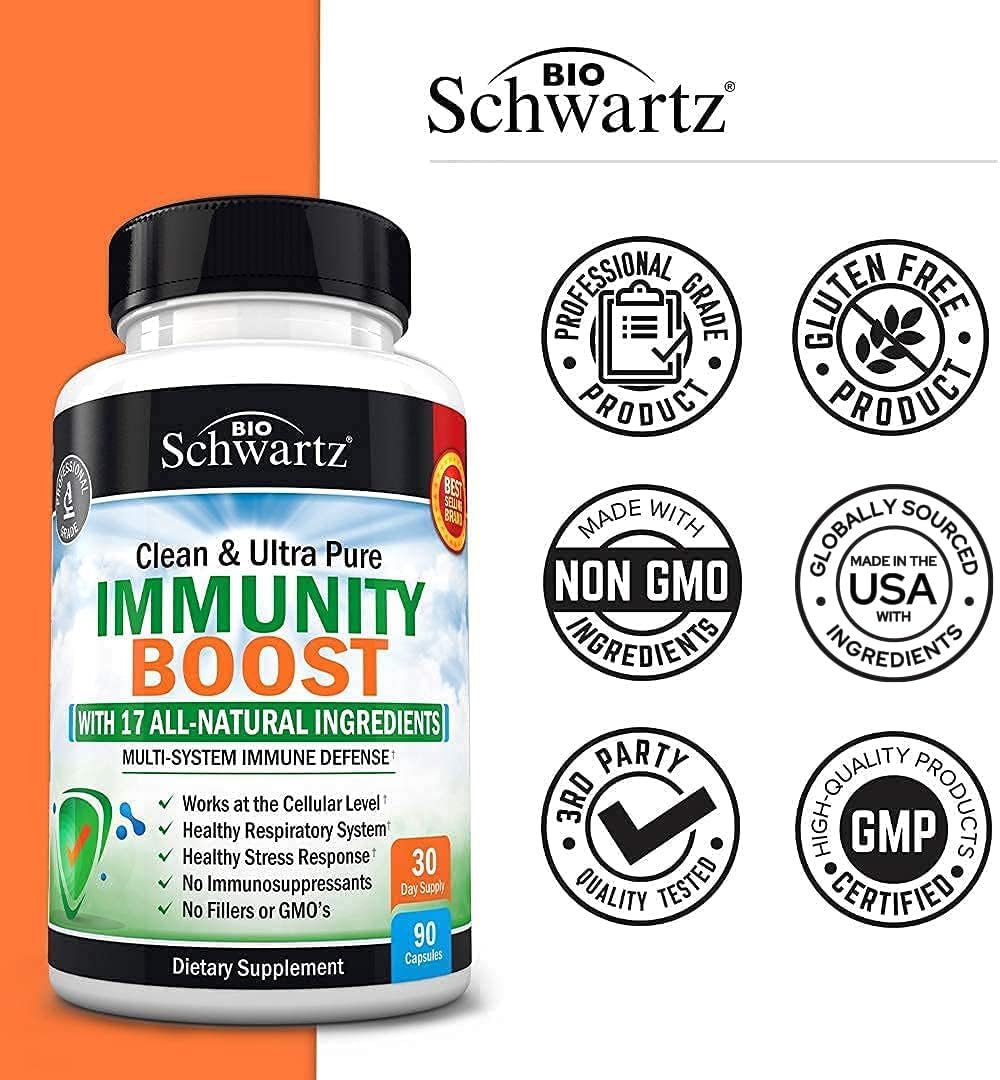 BioSchwartz Immune Support Supplement with Vitamin C - Natural Immune Defense Antioxidant Vitamins by BioSchwartz, 90 Capsules