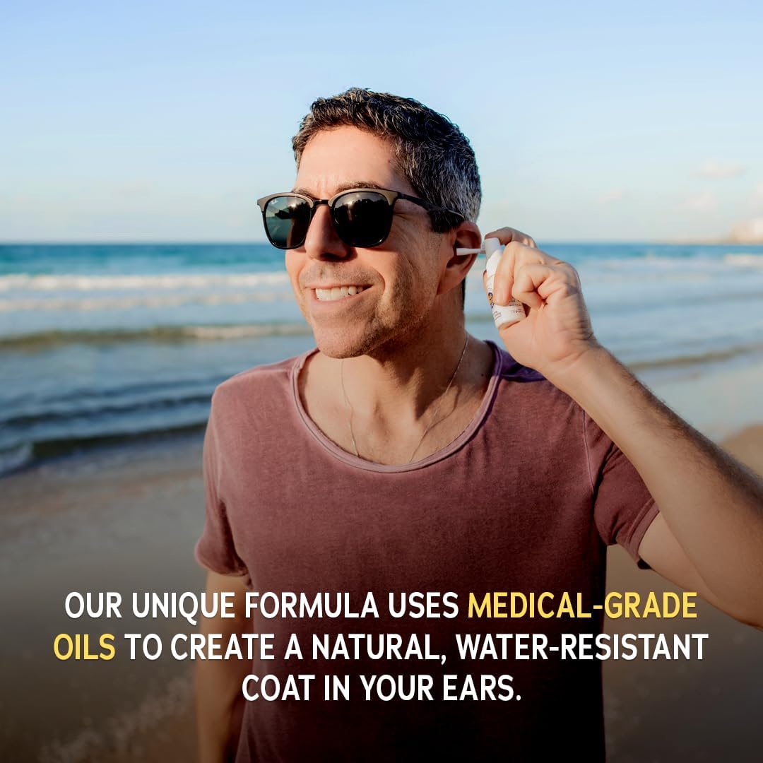 Ear Pro All Natural Swimmer Ear Spray for Kids and Adults - Safe and Easy to Use Ear Protection Spray Helps Prevent Trapped Water, Water Related Ear Problems, and Protect Hearing. 1 Pack - 200 Uses