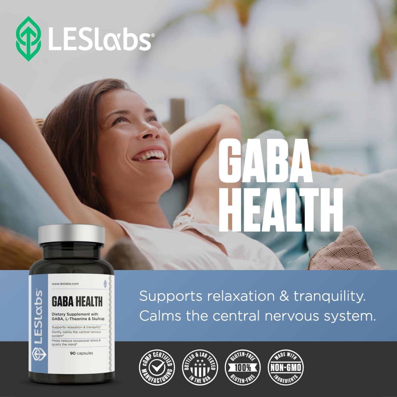 LES Labs GABA Health – Calm Mind & Relaxation, Stress Relief - 90 Capsules