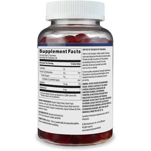 Melatonin 5mg, 120 Gummies (2 per Serving), Strawberry