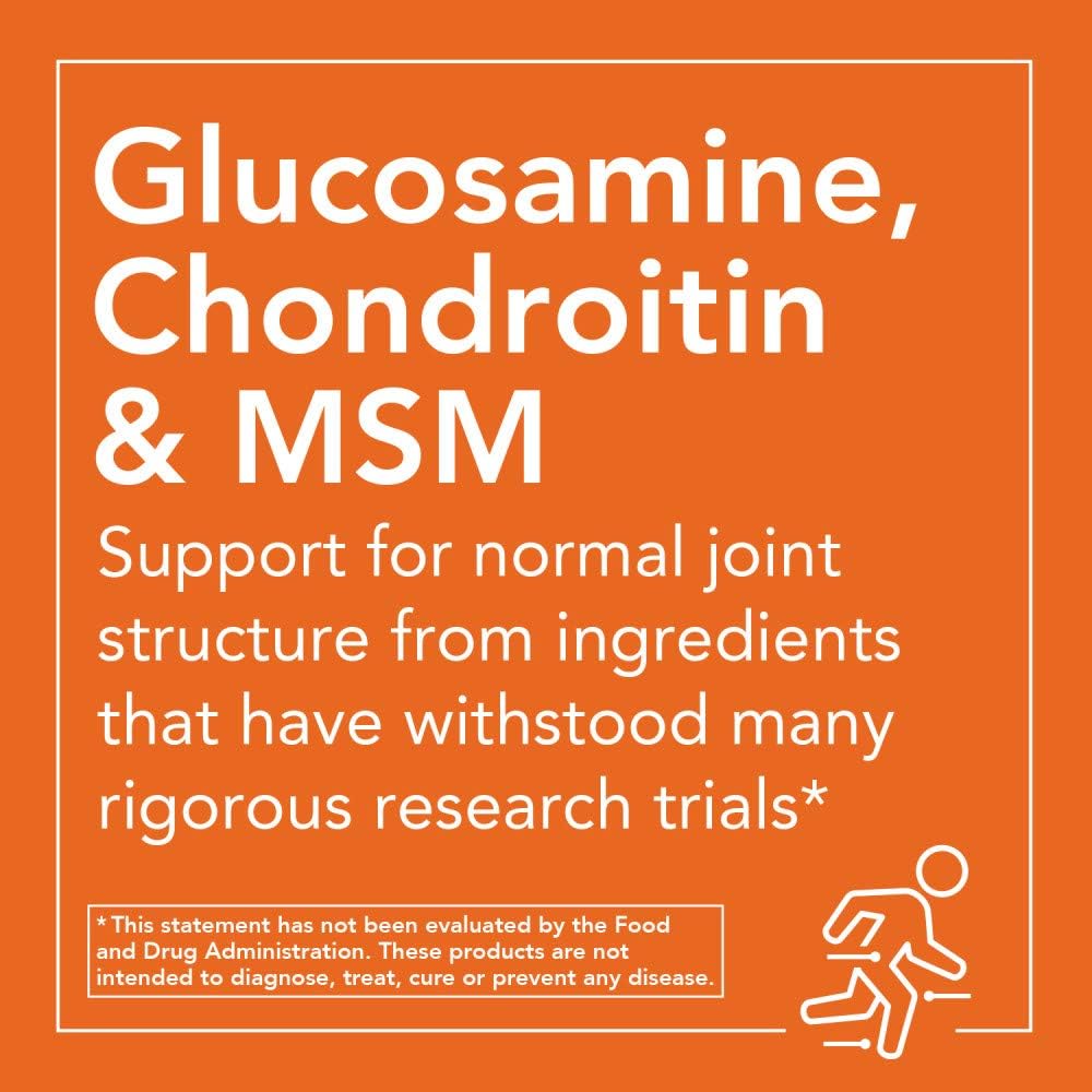 NOW Supplements, Glucosamine & Chondroitin with MSM, Joint Health, Mobility and Comfort*, 180 Veg Capsules