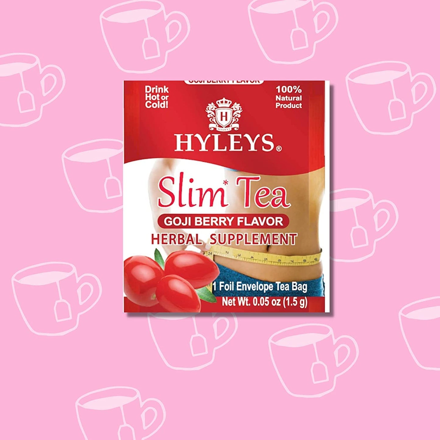 Hyleys Slim Tea Weight Loss Herbal Supplement with Goji Berry - 50 Tea Bags