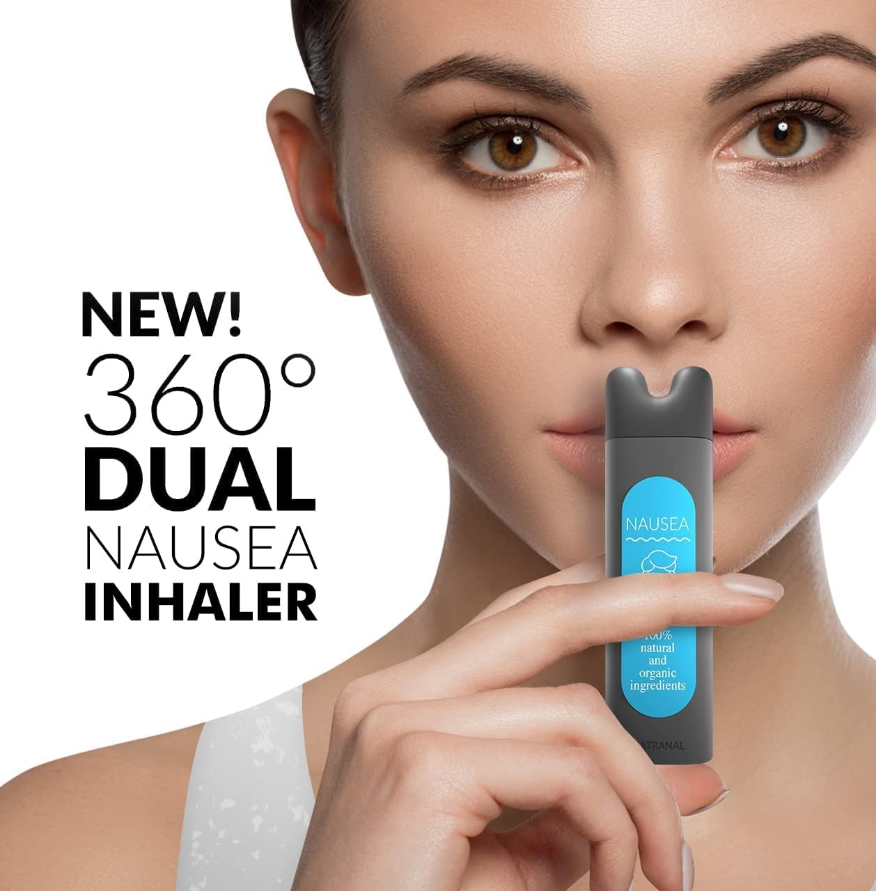 Natural Nausea Relief Inhaler - Nasal Inhaler Stick with Natural Essential Oils, Aromatherapy Inhaler for Motion Sickness, Morning Sickness