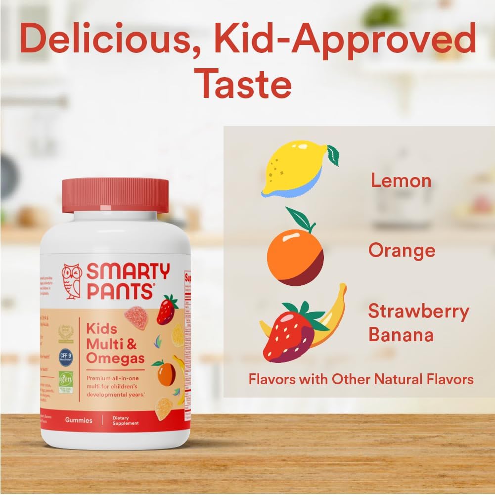 SmartyPants Kids Formula Daily Gummy Vitamins: Gluten Free, Multivitamin & Omega 3 Fish Oil (Dha/Epa), Methyl B12, Vitamin D3, Vitamin B6, 90 Count