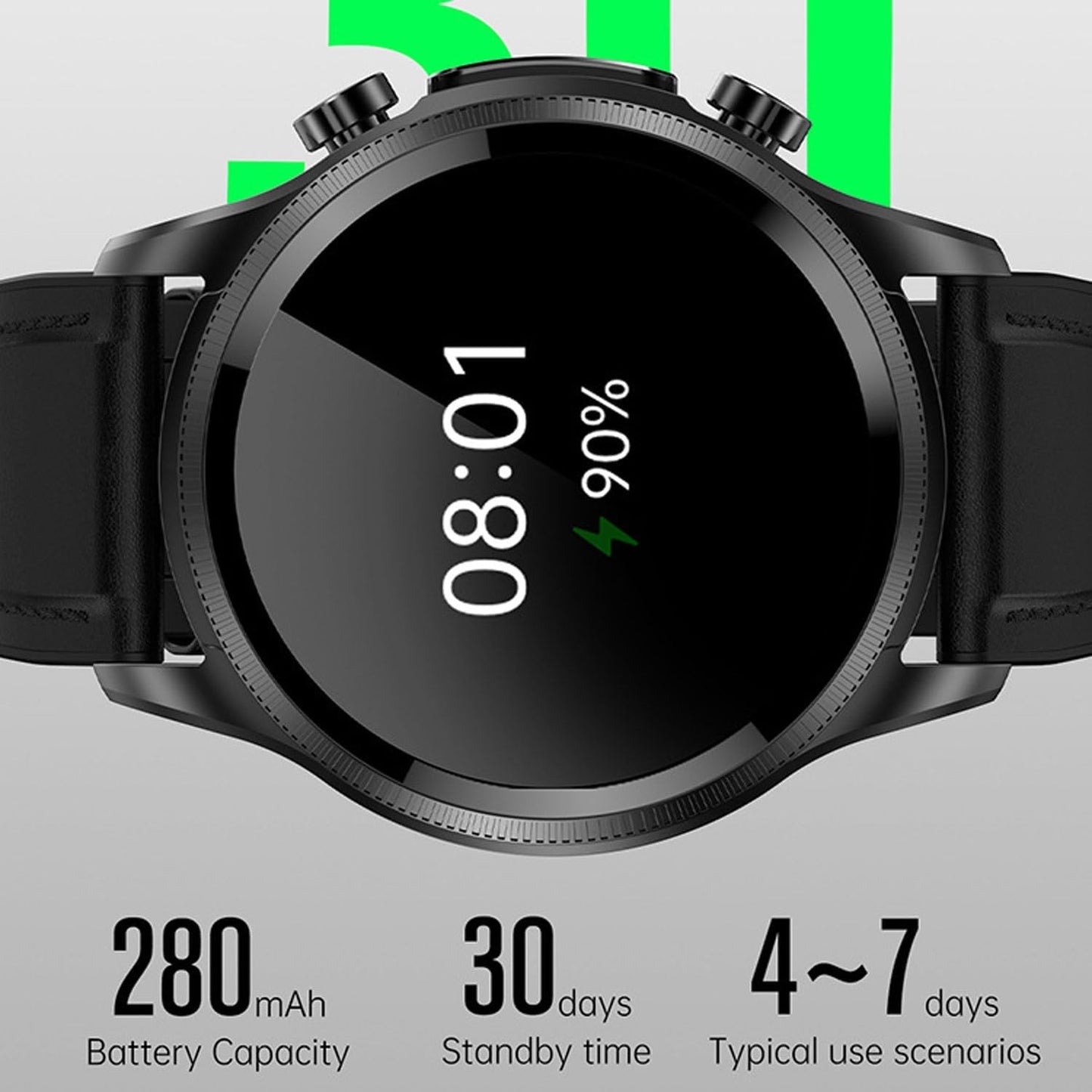 Geekran Smartwatch, Upgrade Non-invasive Blood Glucose Test Smart Watch, Blood Sugar Monitoring Smartwatch Fitness Watch with Blood Pressure Blood Oxygen Tracking Bluetooth Watch (Black - B)