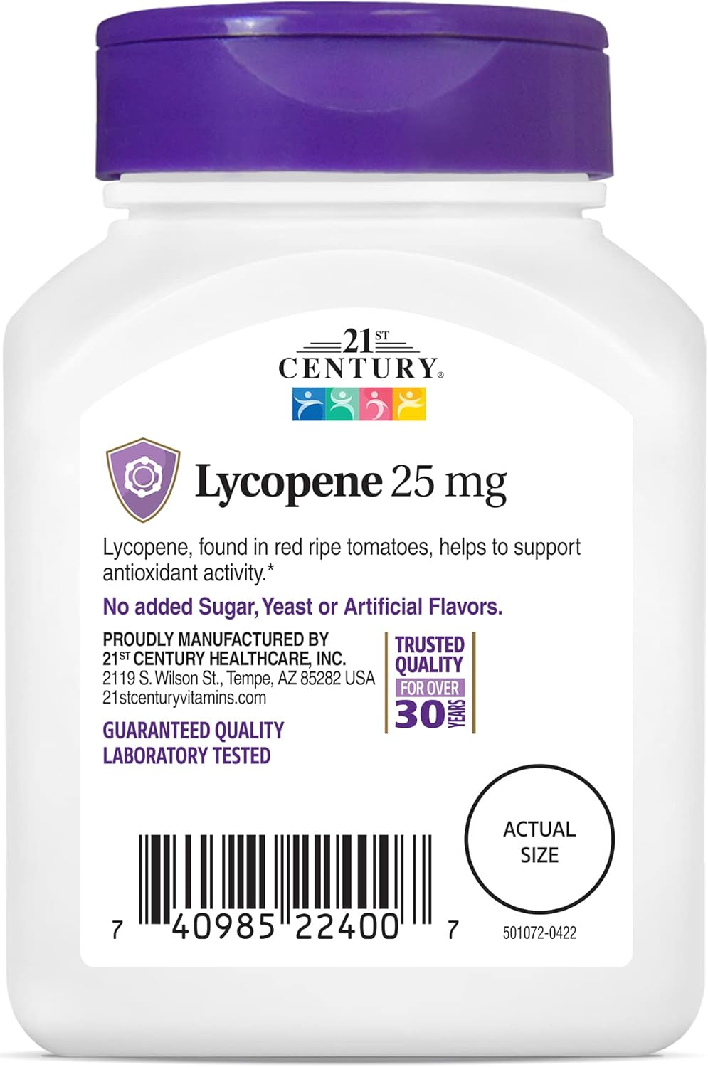 21st Century Lycopene 25 mg Tablets, 60 Count (22400)