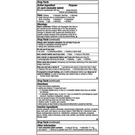 Pepto Bismol Chewables, Upset Stomach Relief, Indigestion, Diarrhea, Cherry Flavor, 30 Tablets Pepto Bismol