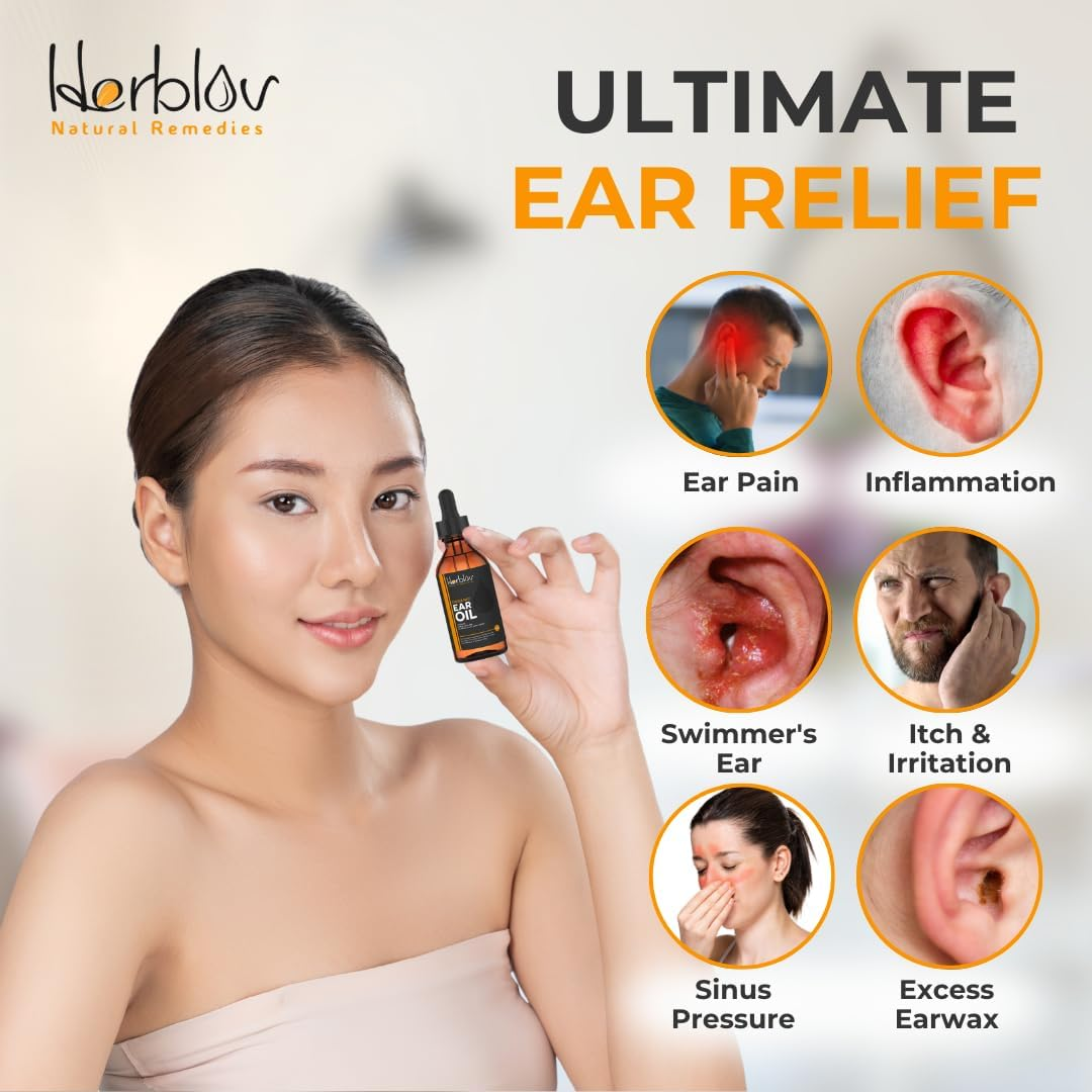 Organic Ear Oil for Ear Infections - Natural Eardrops for Infection Prevention, Swimmer's Ear & Wax Removal - Kids, Adults, Baby, Dog Earache Remedy - with Mullein, Garlic, Calendula, Made in USA