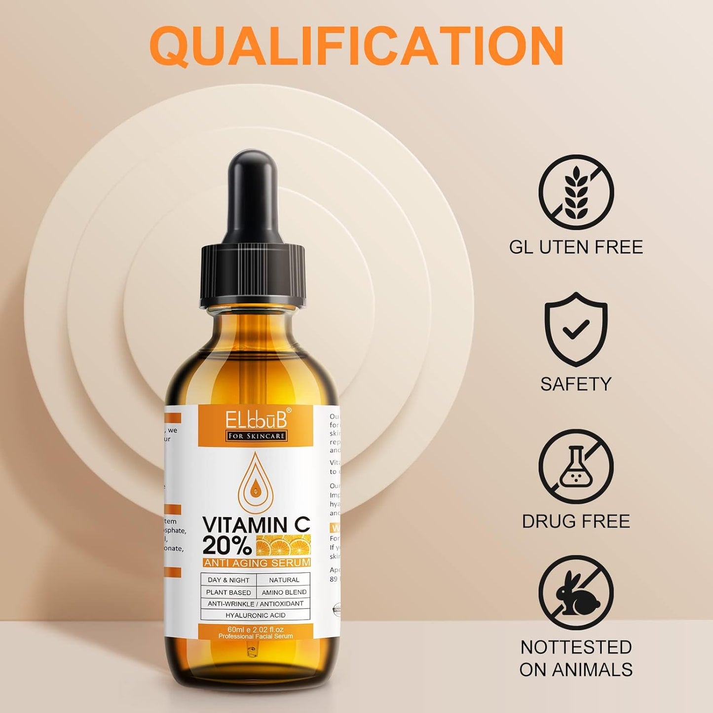 PREMIUM Vitamin C Serum For Face with Hyaluronic Acid Serum - Anti Ageing & Anti Wrinkle Serum