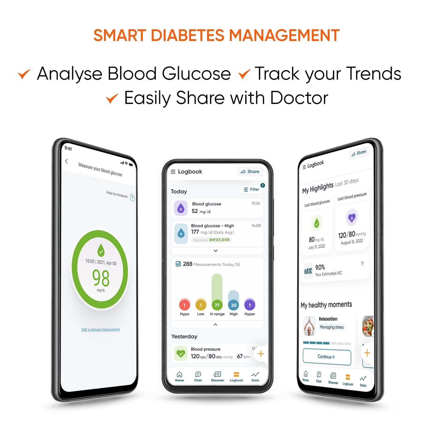 Dario Smart Glucose Monitor Kit | Test Blood Sugar Levels & Manage Diabetes, Testing Kit Includes: Glucometer with 25 Strips, 10 Sterile lancets