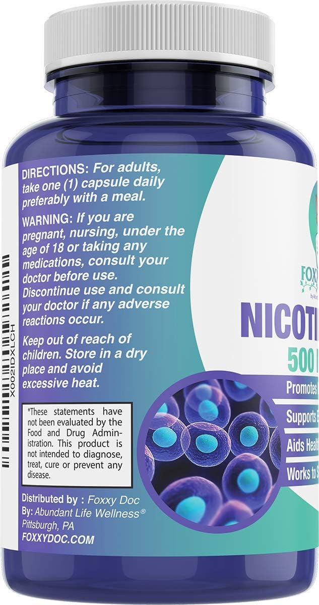 Dr. Valerie Nelson Nicotinamide 500 mg - Vitamin B3 - 120 Capsules