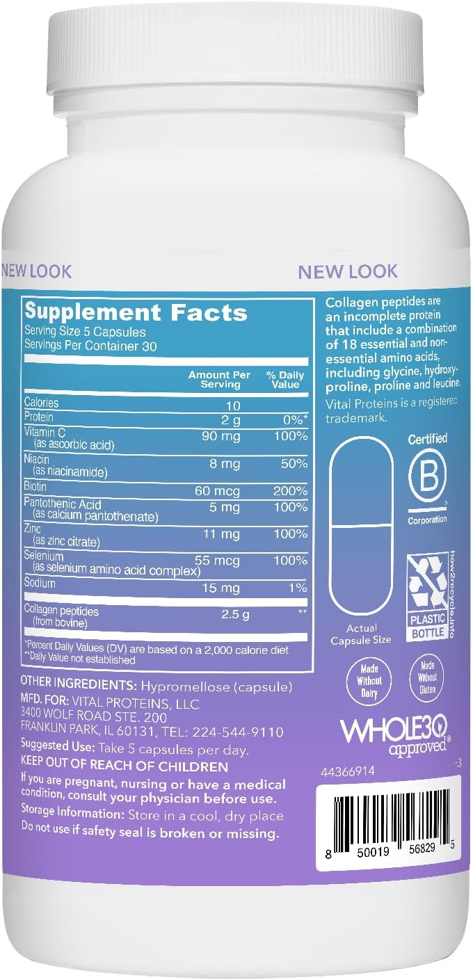 Vital Proteins Collagen Peptides Beauty Edition Capsules, 150 Capsules Vital Protein