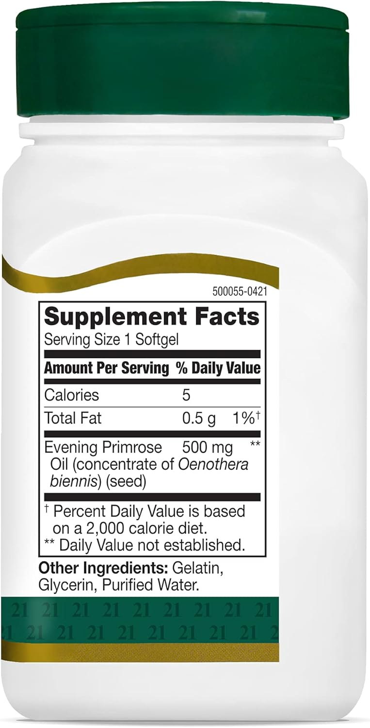 21st Century Evening Primrose Oil Softgels, 60 Count 21st Century