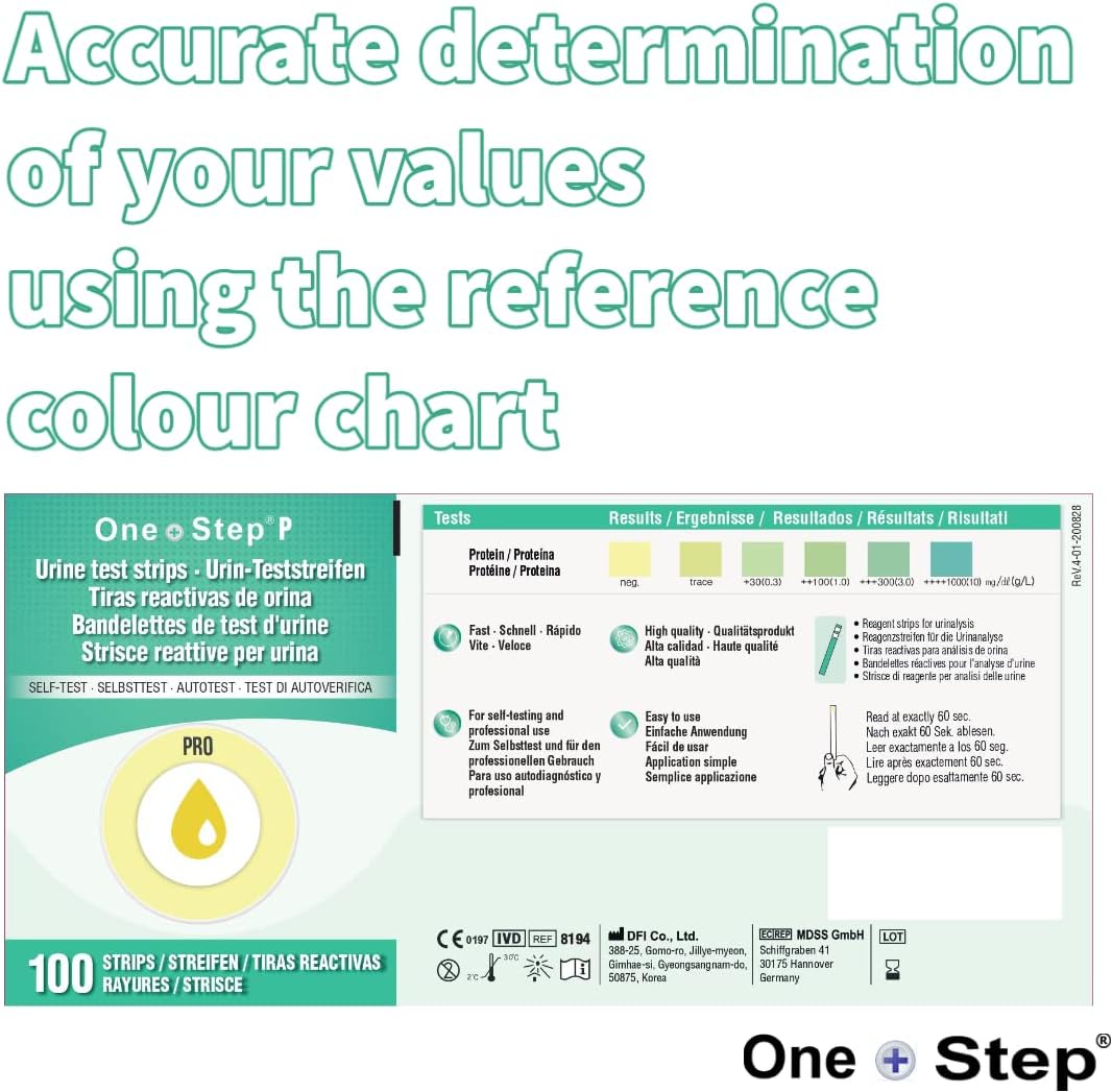 One Step Protein Urine Testing Kit 100 Test Strips