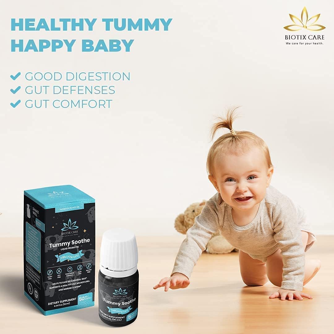 Biotix Care Baby Probiotic Drops - Relief Gas, Colic, Diarrhea & Constipation for Babies & Infants, 50 Doses