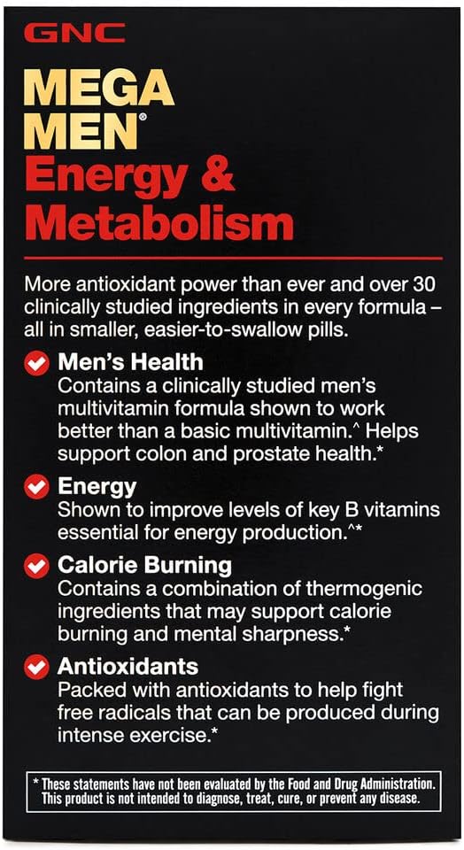GNC Mega Men Energy Metabolism 90 Caplets